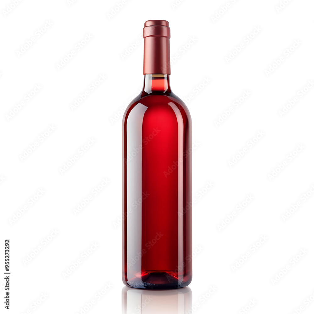 Red Wine Bottle Isolated on a White Background. Side view. Red Wine Bottle Isolated on a White Background. Side view.