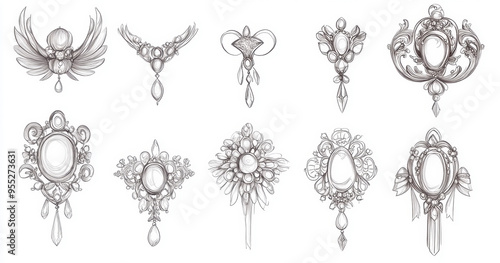 Jewelry Design Sketches.