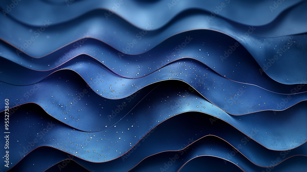 Obraz premium The image is a blue wave with a lot of detail