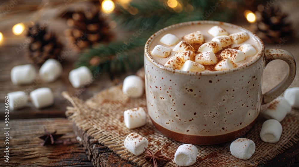 Cozy Winter Drink with Marshmallows Cozy Winter Drink with Marshmallows