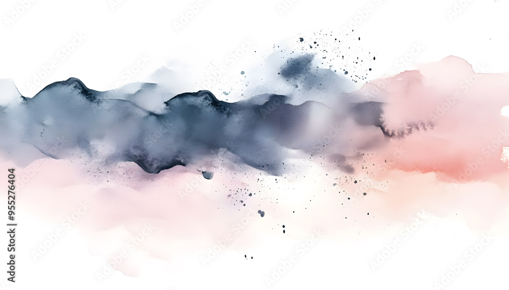 Obraz premium Soft watercolor splashes or strokes in muted tones, offering an artistic yet understated look