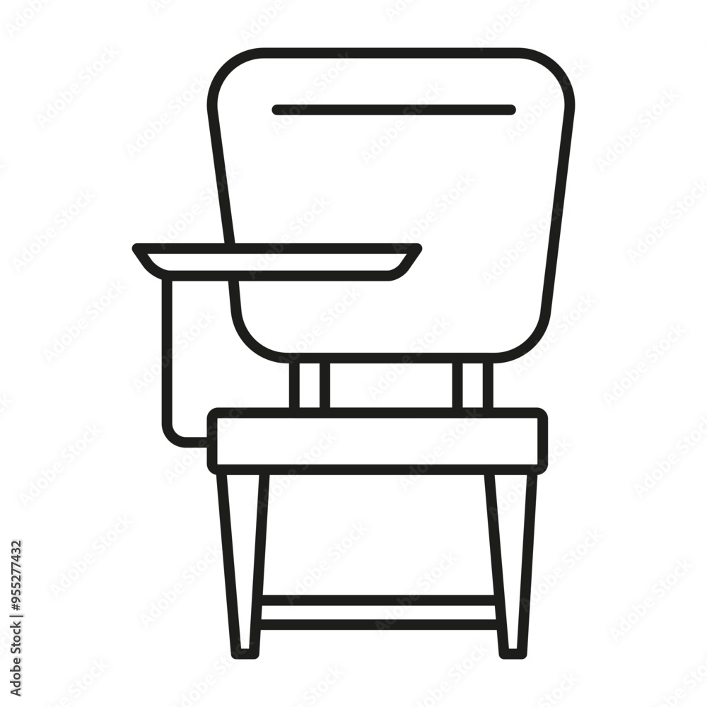 School desk icon Vector Line Icon Design School desk icon Vector Line Icon Design