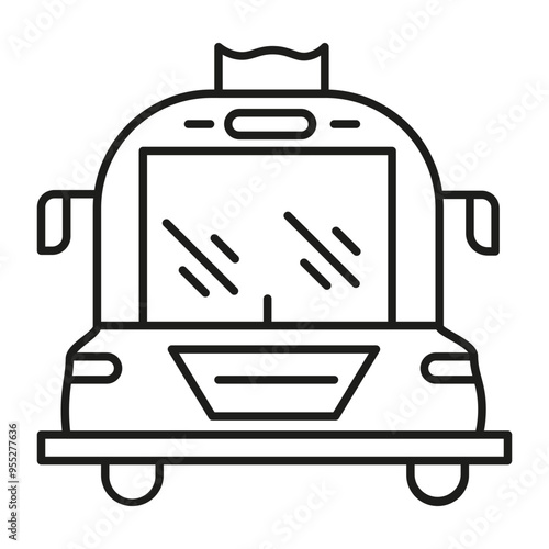 School bus icon Vector Line Icon Design