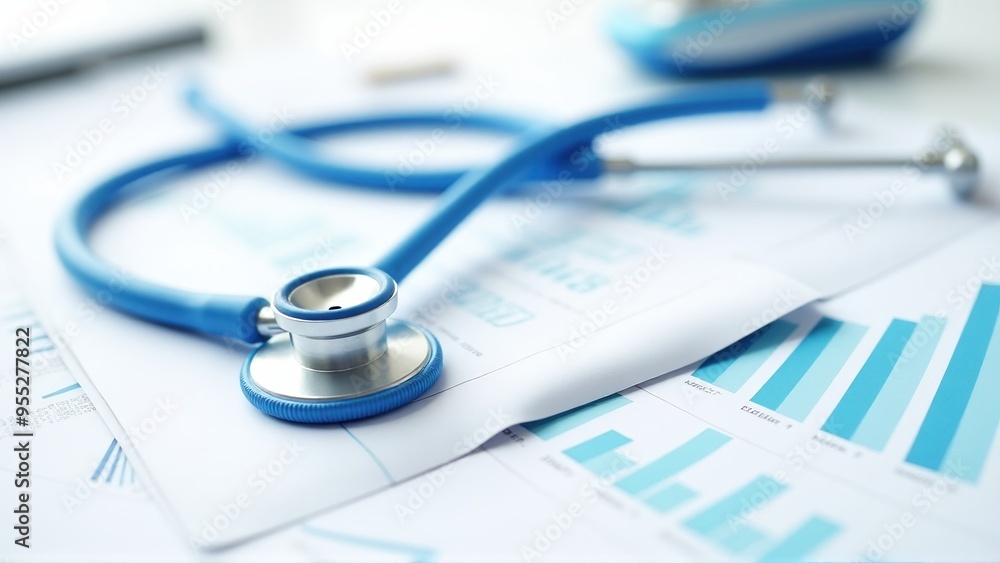 Stethoscope on Financial Charts. Generative image Ai Stethoscope on Financial Charts. Generative image Ai