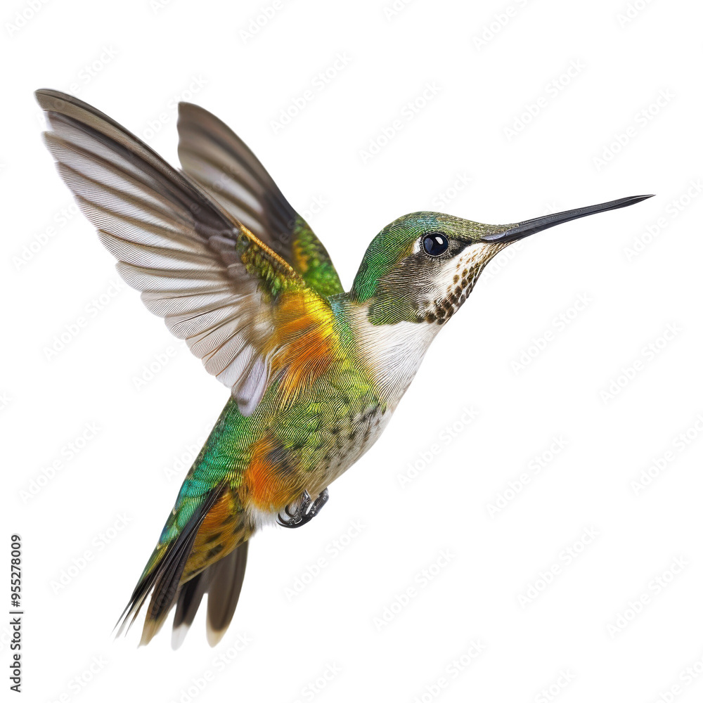 Fototapeta premium Close-Up of a Hummingbird in Flight