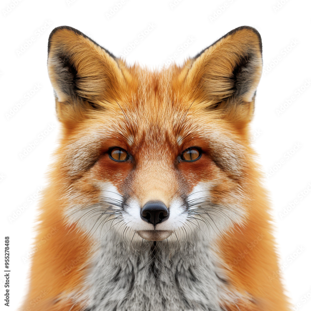 Close-Up of Red Fox with Intense Gaze Close-Up of Red Fox with Intense Gaze