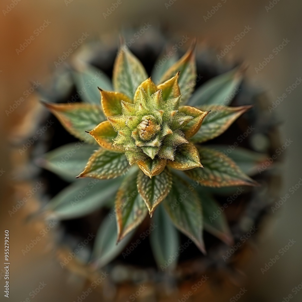 A mesmerizing close-up of a vibrant succulent plant showcasing its intricate, geometric leaf pattern with rich green and yellow hues A mesmerizing close-up of a vibrant succulent plant showcasing its intricate, geometric leaf pattern with rich green and yellow hues