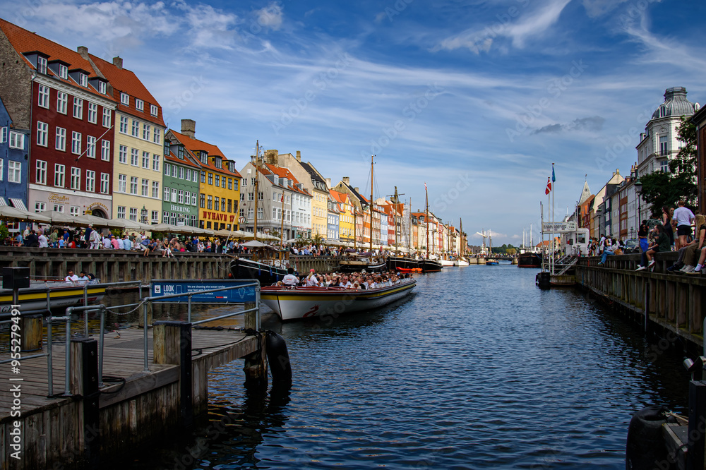 Canal in Nyhavn Harbour. Copenhagen, Denmark Canal in Nyhavn Harbour. Copenhagen, Denmark