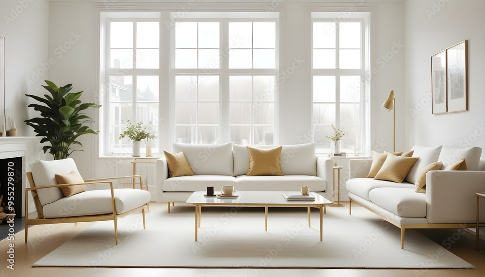 Fototapeta premium Photo interior modern design room 3d illustration