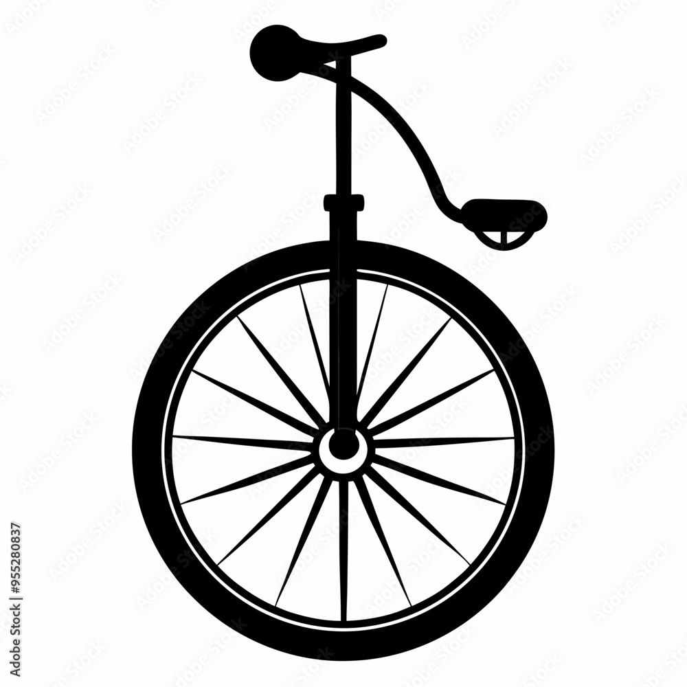 Naklejka premium Unicycle Black silhouette