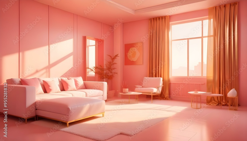 Photo interior modern design room 3d illustration Photo interior modern design room 3d illustration