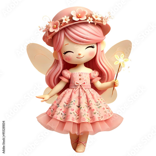 cute fairy with magic wand 