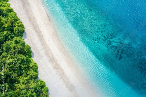 Turquoise Coastline with Pristine Sandy Beach