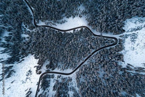 Mountain street from a drone