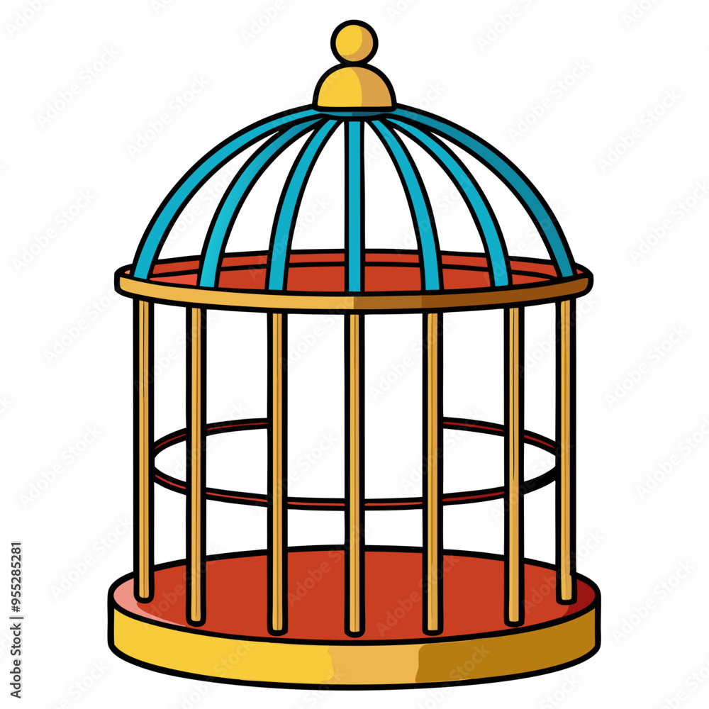 Minimalist White Cage Vector Art Minimalist White Cage Vector Art