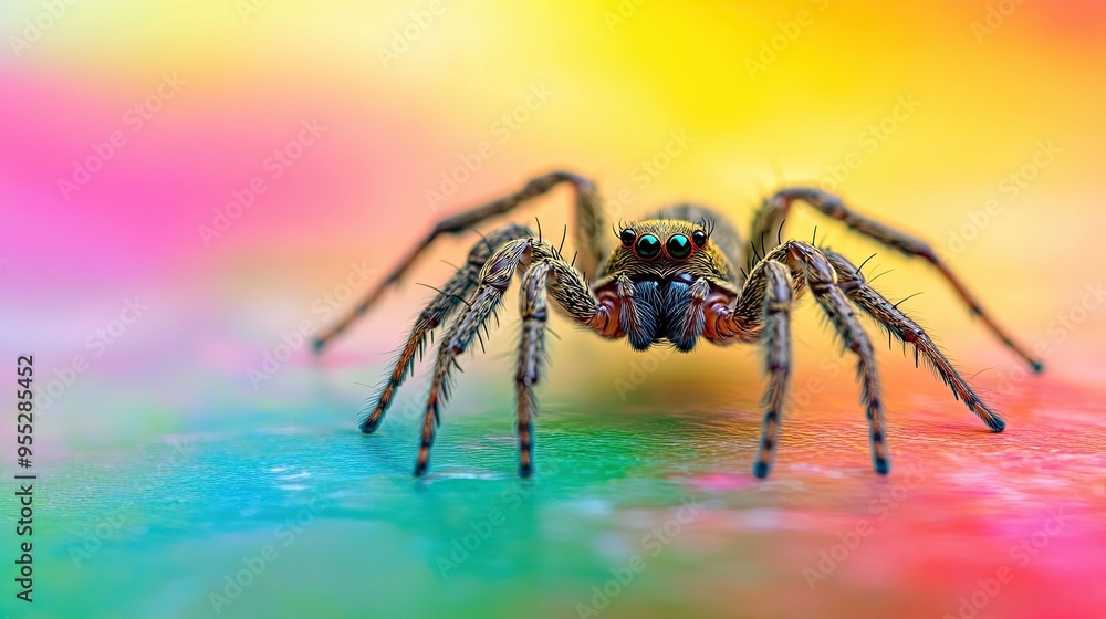 Spider isolated on colorful background Spider isolated on colorful background