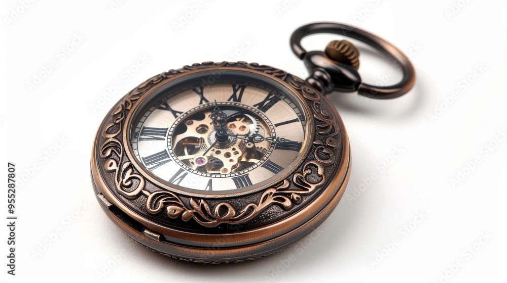 Antique Pocket Watch on White Antique Pocket Watch on White