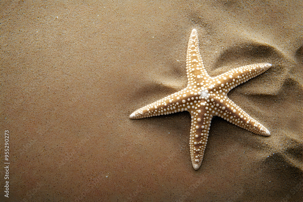 A minimal shot of a sea star resting on a sandy floor.
A minimal shot of a sea star resting on a sandy floor.