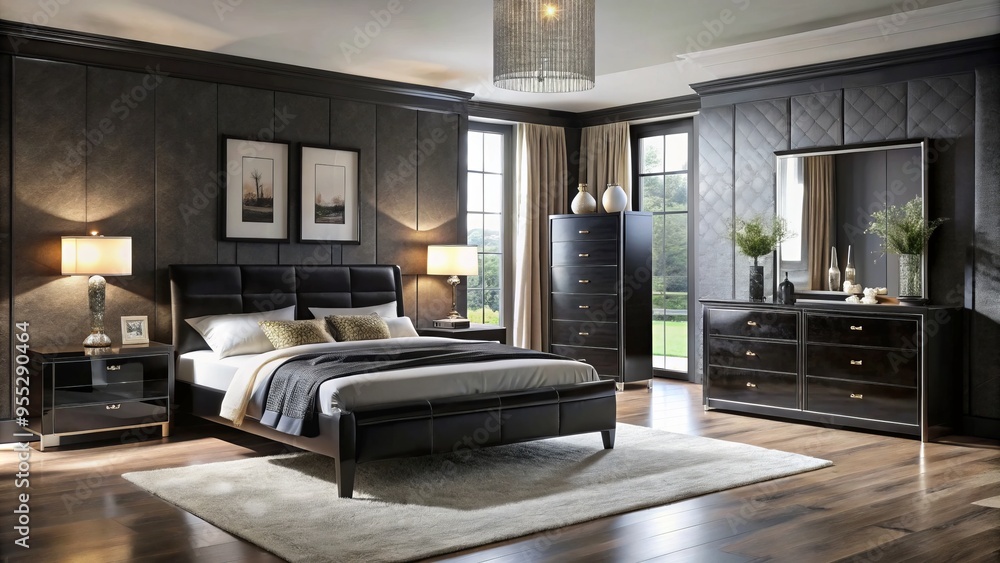 Sleek, sophisticated black bedroom furniture with modern Italian flair exudes luxury and contemporary style, perfecting Sleek, sophisticated black bedroom furniture with modern Italian flair exudes luxury and contemporary style, perfecting