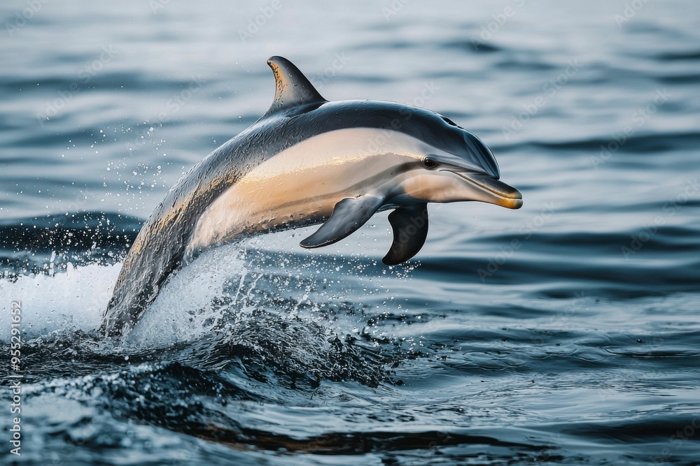 Fototapeta premium Dolphin Leaping from the Ocean Surface