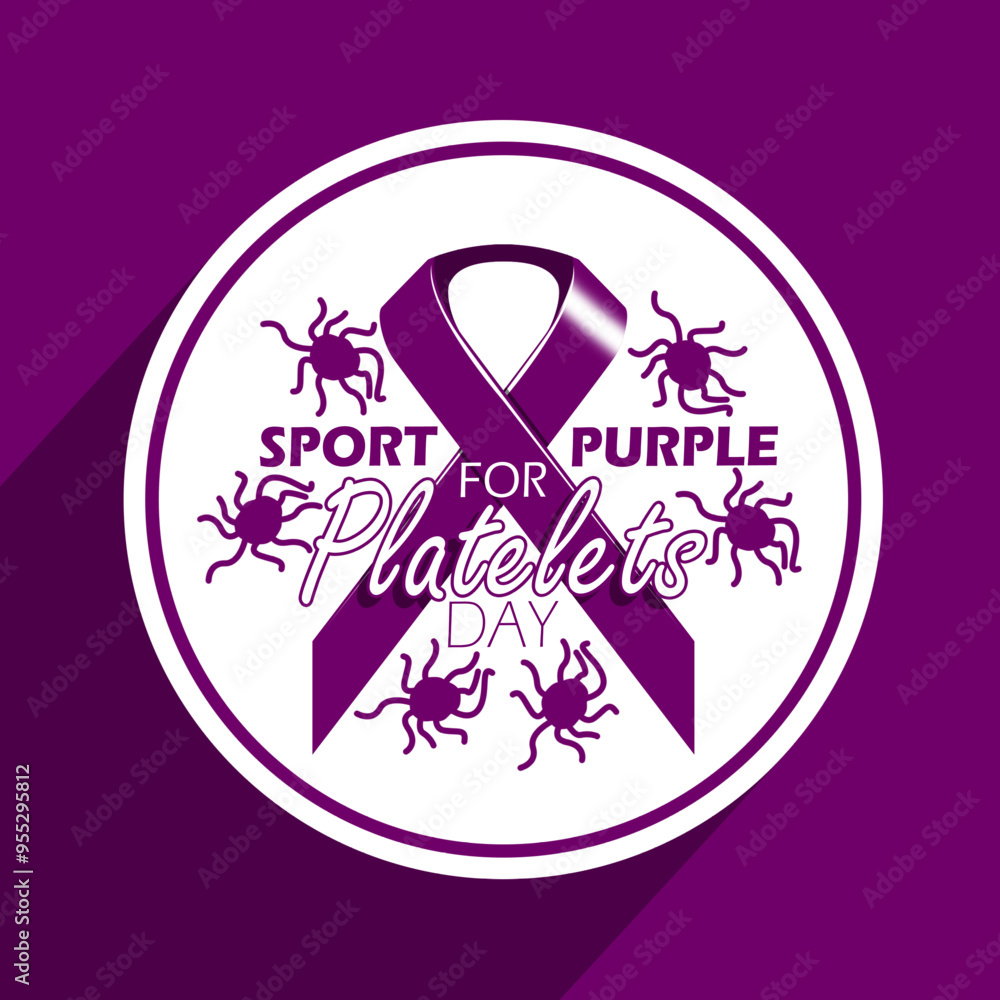 Sport Purple for Platelets Day event banner. Purple campaign ribbon ...
