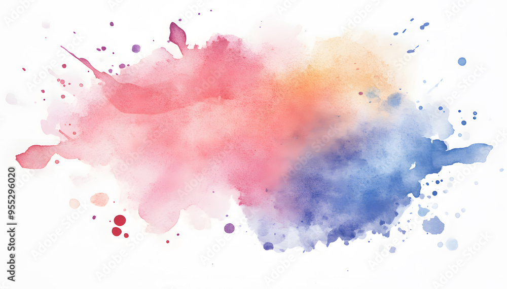 Obraz premium Soft watercolor splashes or strokes in muted tones, offering an artistic yet understated look