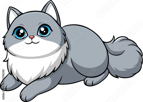 Cute Persian Cat Lazily Lying Down