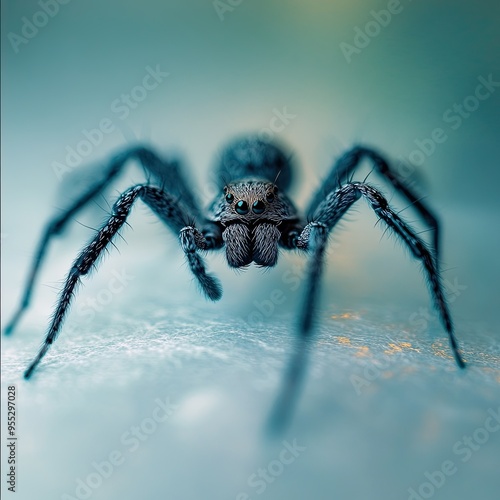 Spider isolated on paper background photo