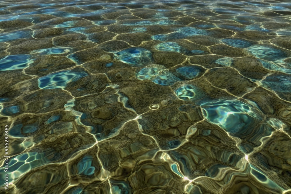 Rippling water with reflections of the sky above. Rippling water with reflections of the sky above.