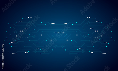 dark blue technology background Electronic circuit board, modern engineering technology