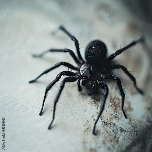 Spider isolated on paper background photo