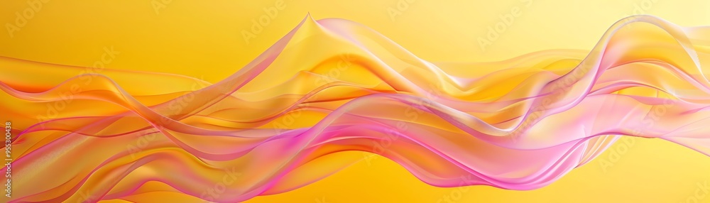 Abstract yellow background with spikes and pink wavy lines Abstract yellow background with spikes and pink wavy lines