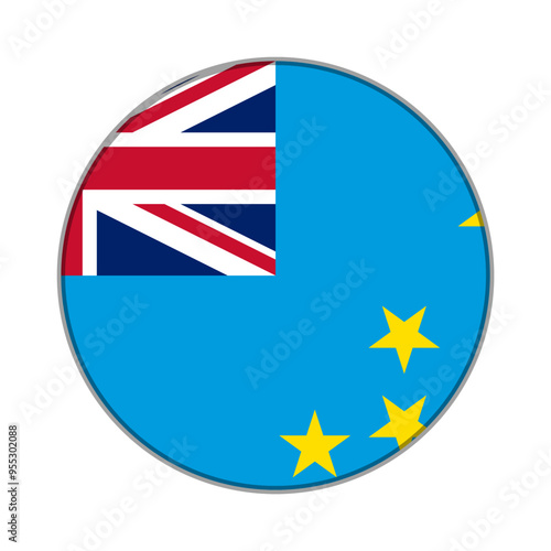 Free Download The flag of Tuvalu. Flag icon. Standard color. Round flag. Computer illustration. Digital illustration. Vector illustration. - GFXLoad