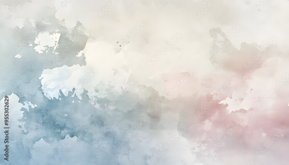 Obraz premium Soft watercolor splashes or strokes in muted tones, offering an artistic yet understated look