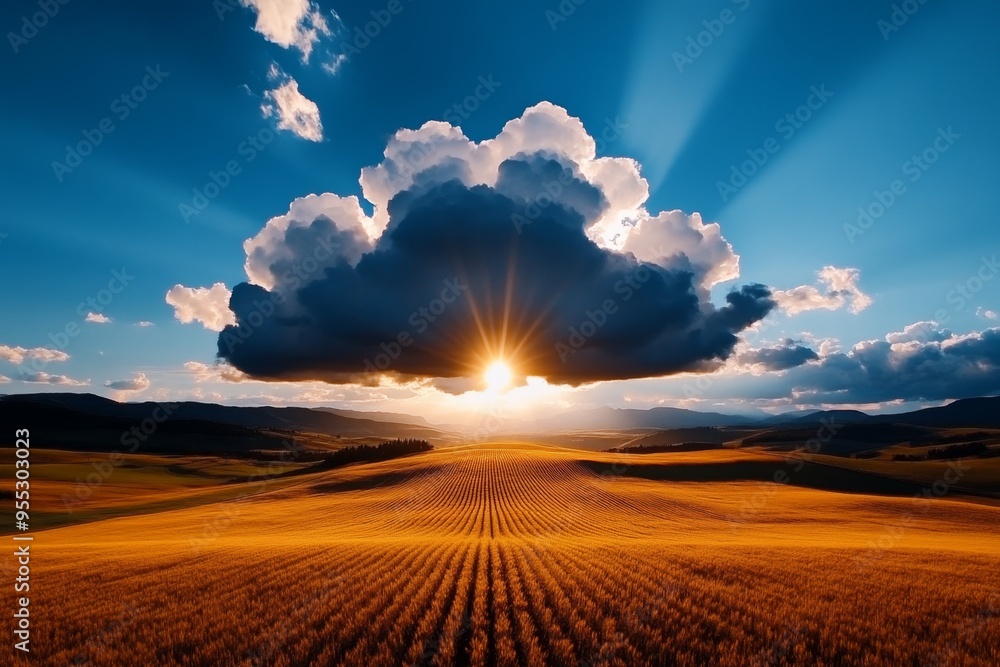 Cloud cinematic shadows are showcased in a low-angle shot of dark, brooding clouds casting long shadows over a sunlit landscape, enhancing the contrast between light and dark Cloud cinematic shadows are showcased in a low-angle shot of dark, brooding clouds casting long shadows over a sunlit landscape, enhancing the contrast between light and dark