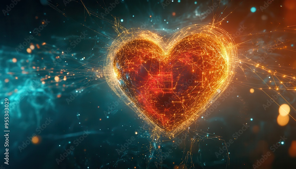 Illuminated Heart: Fusion of Creativity and Artificial Intelligence in Abstract Art Illuminated Heart: Fusion of Creativity and Artificial Intelligence in Abstract Art