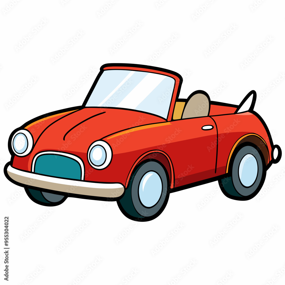 Cabriolet Car Vector Art