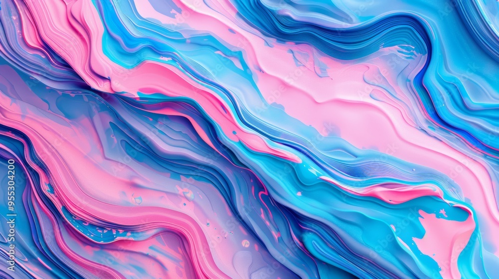 Vibrant abstract liquid marble texture background in pink and blue Vibrant abstract liquid marble texture background in pink and blue