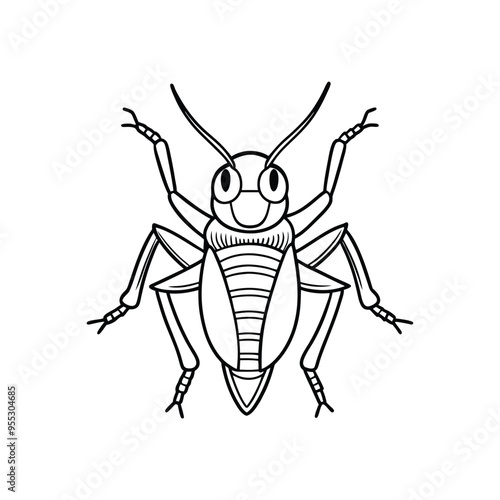  Cockroach lineout icon on white background. Vector black insect silhouette.