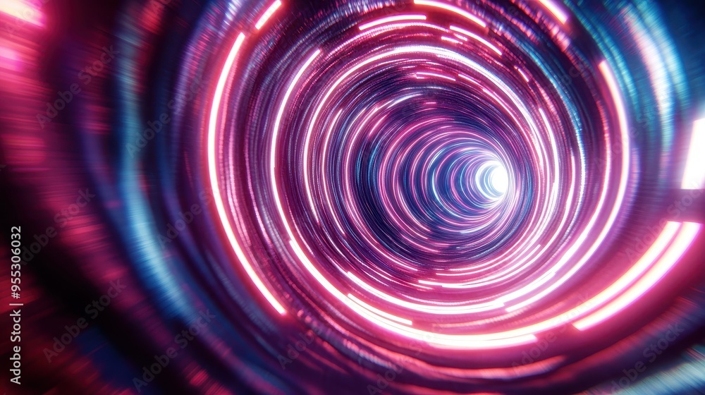 A mesmerizing display of swirling color and light forms a dynamic tunnel effect, creating a feeling of depth and movement A mesmerizing display of swirling color and light forms a dynamic tunnel effect, creating a feeling of depth and movement