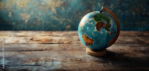 Globe on Wooden Surface