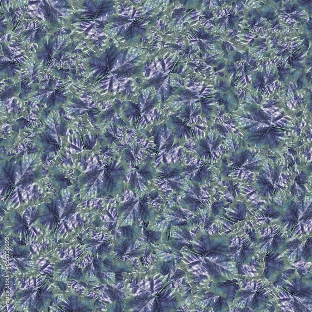 Dry leave collage random pattern in mixed cold colors Dry leave collage random pattern in mixed cold colors