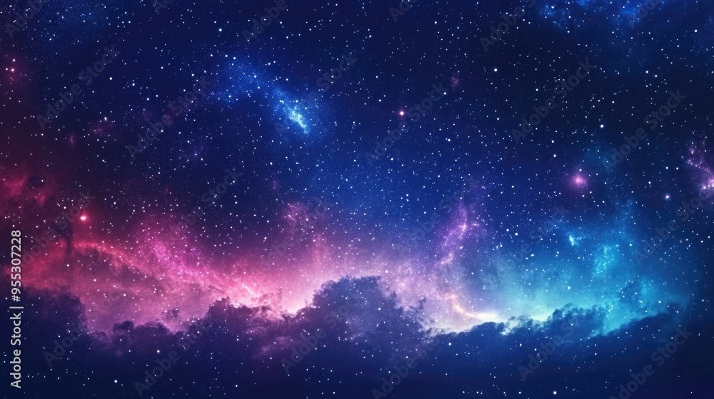 Obraz premium High definition star field background in a 3D cartoon rendering Textured starry outer space scene with a colorful night sky