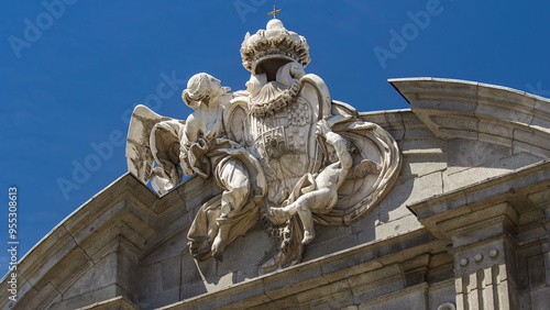 The Puerta de Alcala timelapse is a Neo-classical monument in the Plaza de la Independencia in Madrid, Spain. photo