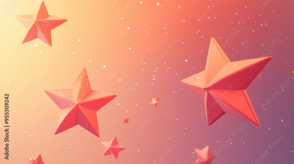 Stars on a gradient sky in a 3D cartoon rendering Stars on a gradient sky in a 3D cartoon rendering