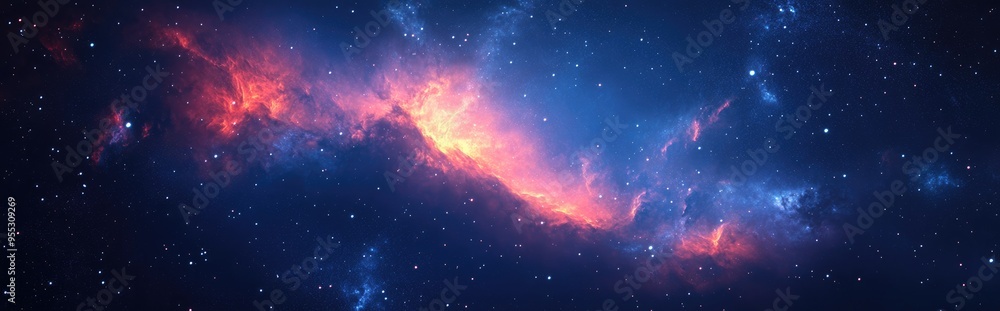 3D illustration of a nebula in space featuring a cartoon rendering