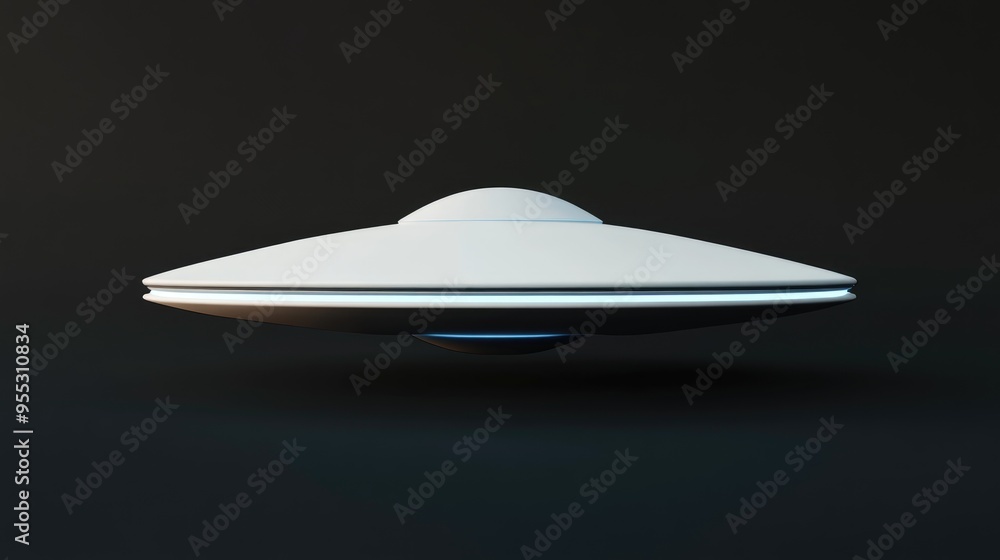 White UFO icon in 3D cartoon rendering representing a flying spaceship isolated on a black background Features a flying saucer and alien spacecraft designed as a futuristic unknown flying object w White UFO icon in 3D cartoon rendering representing a flying spaceship isolated on a black background Features a flying saucer and alien spacecraft designed as a futuristic unknown flying object w
