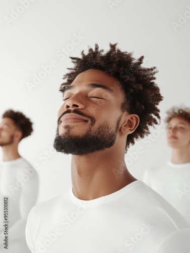 Multiracial Group of Young Adults in Bright Therapy Room Engaging in Supportive Discussion on Global Mental Health Issues - Daytime, Genuine Emotional Expressions photo