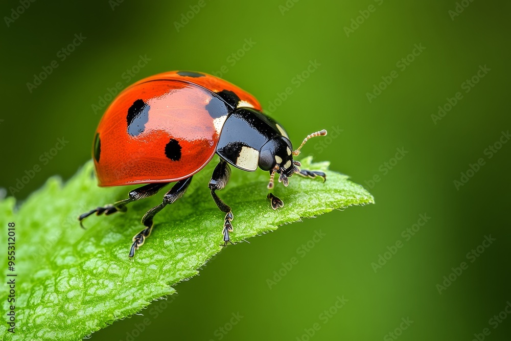 Ladybugs, crawling on stems, small explorers navigate the intricate world of garden plants Ladybugs, crawling on stems, small explorers navigate the intricate world of garden plants