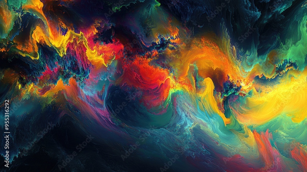 custom made wallpaper toronto digitalVibrant multi colored computer generated artwork set against a dark backdrop